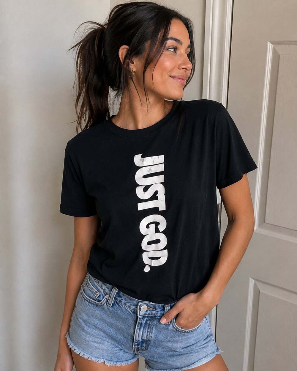 God Is Dope Just God Women’s  Graphic Short Sleeve T-Shirt medium